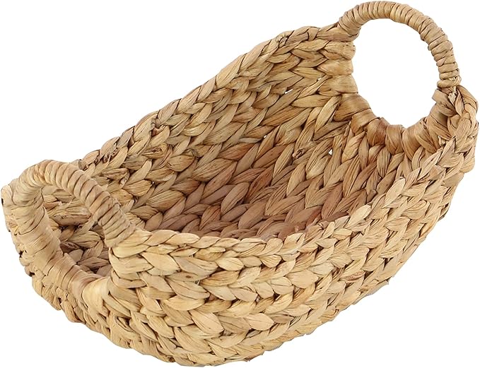Deco 79 Seagrass Handmade Decorative and Functional Storage Basket Basket Organizer with Metal Handles, Set of 5 Basket for Storage 23", 21", 19", 16", 12"W, Brown