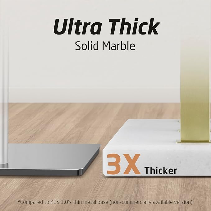 KES 3-Tier Freestanding Towel Rack with Marble Base, 36" Tall, Brushed Gold | Weighted Base Prevents Tipping, Anti-Slip Pads, No-Drill Assembly, Fits Bath Sheets And Hand Towels, For Humid Bathrooms