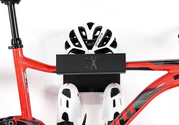 Bike Wall Mount Rack with Gear Hooks – Horizontal Bike Rack shelf- Bicycle Storage Hanger for Garage or Indoor Use - Bike Storage Wall Mount System