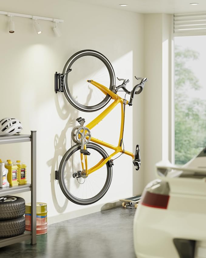 monTEK Heavy Duty Swivel Bike Wall Mount Holds Up to 77lbs, 1 Pack | Swivel Bike Wall Hanger, Up to 3.5" Tire Width, Space-Saving Bike Rack, Bike Storage for Garage Tool Room Storehouse