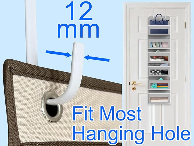 Single Over Door Steel Hooks 2 Pack Fit 1-3/8" Door 5.5" White | Plastic Coated Rubber Feel Towel Rack Robe Coat Shoe Wreath Hanger No Damage No Scratch for Bathroom Heavy Duty Thin Top