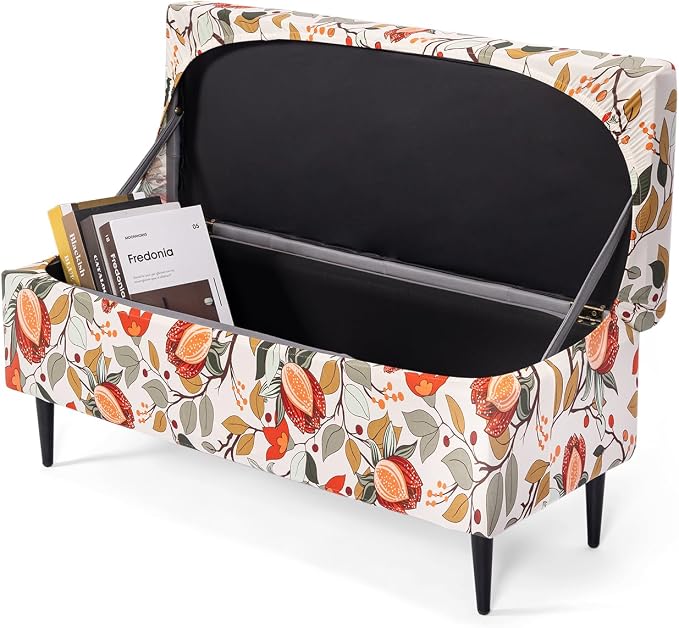 FUANGUI Ottoman Cover Slipcovers Rectangular Folding Stretch | Storage Bench Footrest Sofa Stool Covers Footstool Protector with Elastic Bottom, Removable Washable,Medium