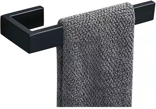 JOPOFI Hand Towel Holder, Towel Ring - Matte Black | Stainless Steel Towel Holder for Bathroom wall, 8" Rectangular Modern Design Hand Towel Bar, Contemporary Hand Towel Rack