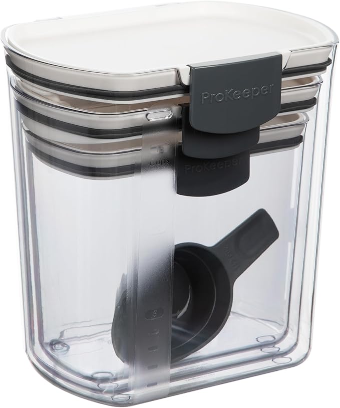 ProKeeper 3 Piece Baker's Storage Set, Airtight Sealed Storage Containers | Includes Flour, Sugar, And Brown Sugar Storage Containers, Stackable for Easy Organization, Dishwasher Safe