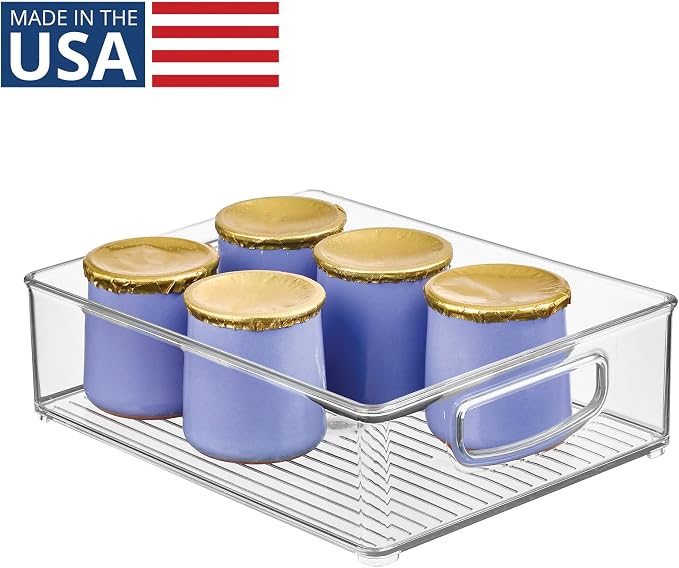 iDesign Stackable Pantry Bin, Clear | Kitchen Cabinets, Fridge or Freezer Storage, Made in USA