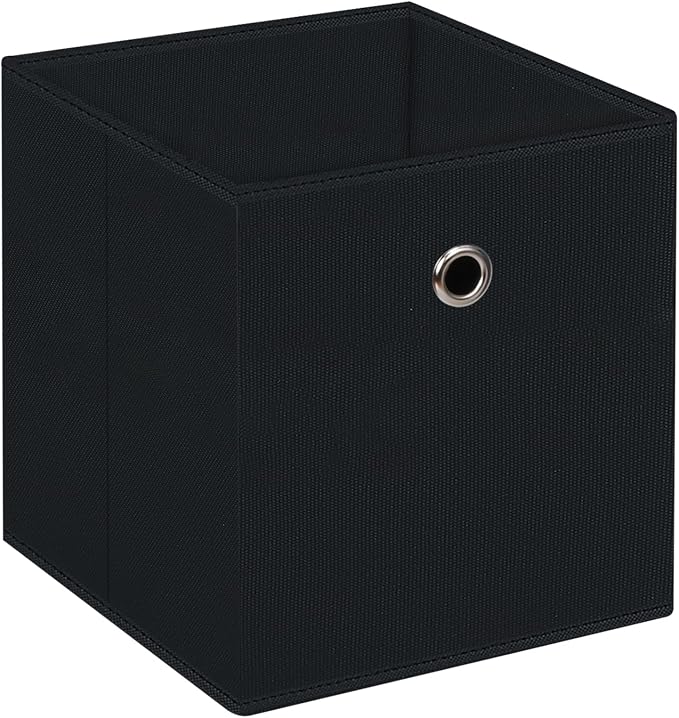 Fabric Cubes Storage Containers ,11 Inch Cloth Storage Cube Foldable Storage Bins Cubes Organizer Baskets with Handles for Shelf,Closet,Nursery,Set of 1,(Black)