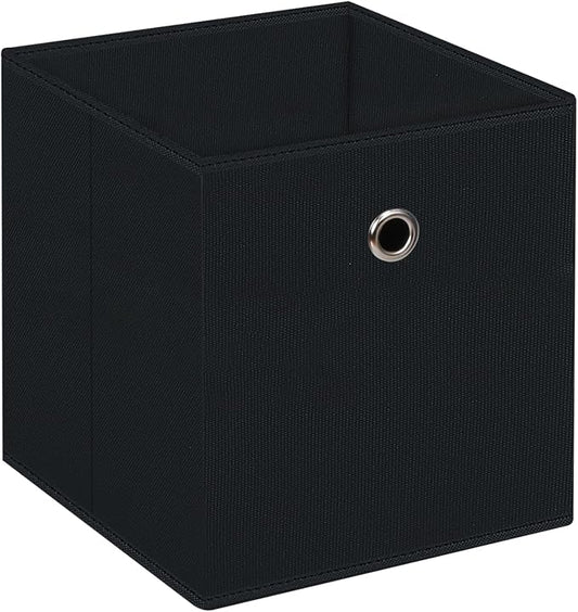 Fabric Cubes Storage Containers ,11 Inch Cloth Storage Cube Foldable Storage Bins Cubes Organizer Baskets with Handles for Shelf,Closet,Nursery,Set of 1,(Black)