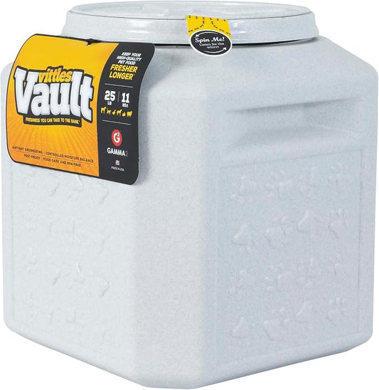 Gamma2 Vittles Vault Pet Food Storage Containers - Sealed Dog and Cat Food Storage Container, Fits up to 25lbs, Made in the USA - [12"L x 13.75"H] | Made in USA, 12 inch long by 13.75 inch tall, airtight lid keeps kibble fresh and pests out, a durable ...