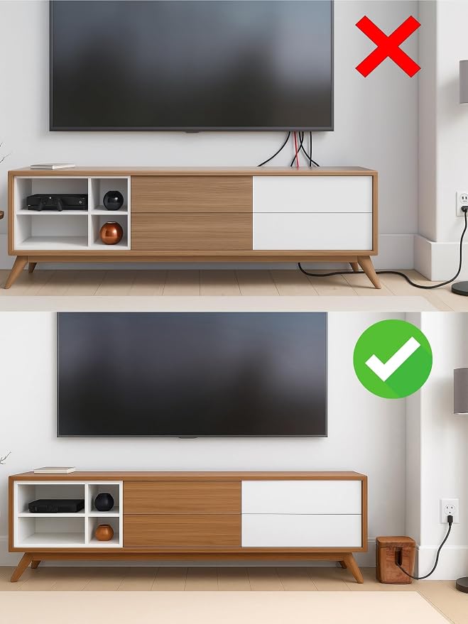 Extra Large Cable Management Box - Acacia Wood - Cable Organizer Box and Power Strip Box for Electrical Cord Management - Hide Desk Cord and Floor Cables - Wire Storage and Organization for Cords | Acacia Wood, Cable Organizer, Rustic Style, Modern Des...