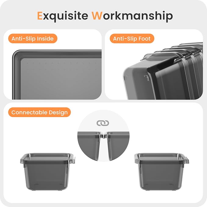 【Military Grade】A-LuGei Drawer Organizer,【𝟱𝗦𝗶𝘇𝗲】Makeup organizer,【Holds 177 Items】Bathroom Organizers and Storage,Organization and Storage,Desk Drawer Organizer for Vanity【Clear Black】