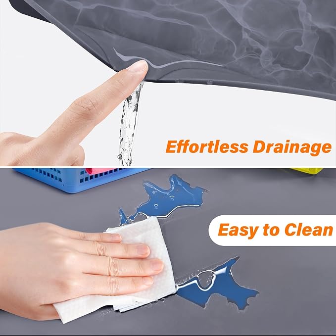 FLATO Waterproof Under Sink Mat 34" x 19" Shelf Liner for Kitchen and Bathroom, Cabinet Protector, Organizers and Storage, Flexible Silicone Drip Tray