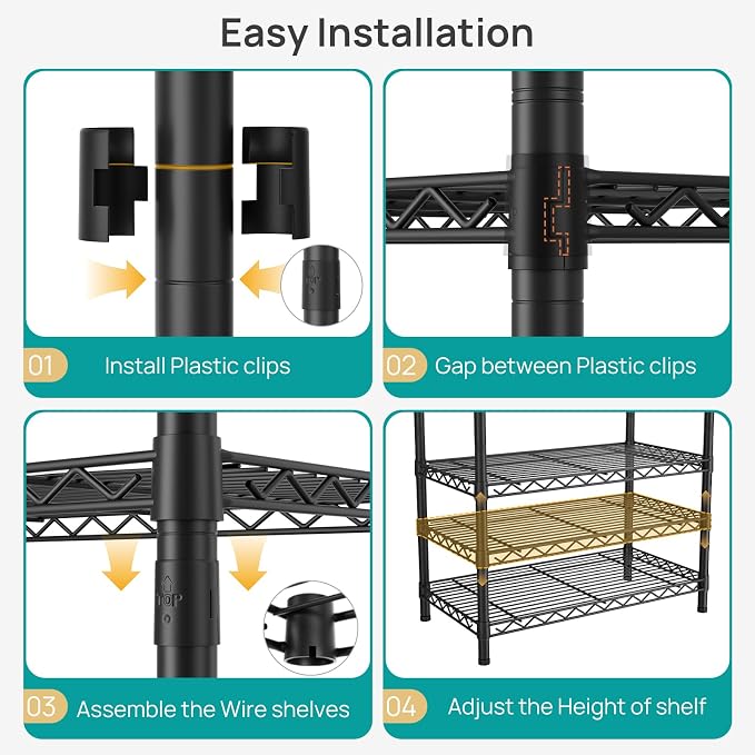 SINGAYE Heavy Duty Portable Closet Metal Clothes Racks Wardrobe with Shelf | Armoire Garment Rack Coat Rack with Adjustable Shelves Organizer and Storage for Hanging Freestanding Clothes Clothing Black