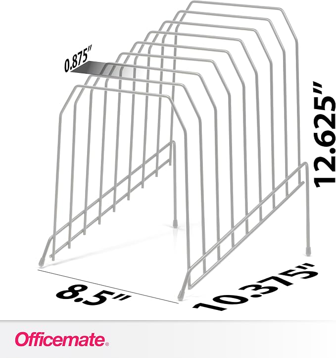 Officemate Large Incline 8 Compartment Wire Caddy, Black, 8.5 x 10.375 x 12.625 Inches