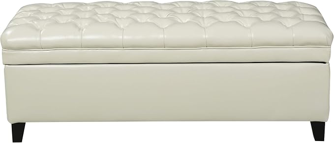 Christopher Knight Home Juliana PU Storage Ottoman, Ivory