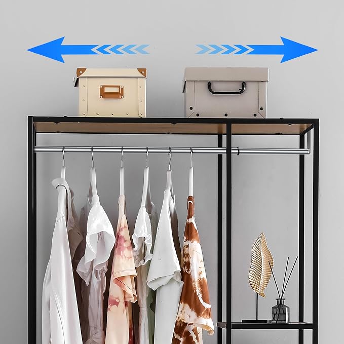 Expandable Closet Rod for Wire Shelf Hanging Clothes Adjustable Heavy Duty Closet Hanging Rod Extender Heavy Duty Hanger Bar Metal Poles for Wardrobes Hanger, 1 Pack (24-41 Inch,Silver)