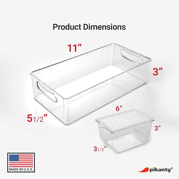 Pikanty Condiment Server Tray with 3 Removable Containers and Lids - Compact Sundae Bar, Taco Night, Dip Tray, Kids Snack Station Organizer with Carry Handles, Dishwasher Safe, Made in USA