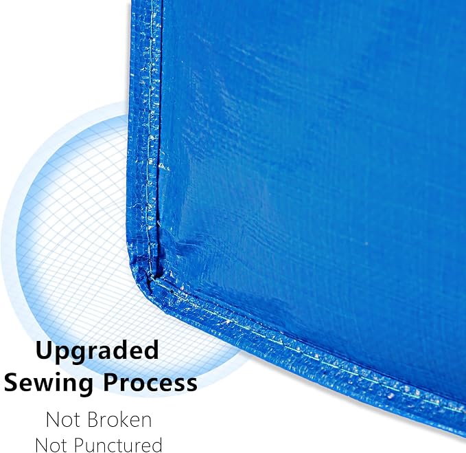 Heavy Duty Extra Large Blue Moving Bags with Strong Zipper Backpack Handles | 8 Pack Clothes Storage Bags Totes Space Saving Moving Boxes Bins Packing Bags for College Dorm Compatible with Ikea Frakta