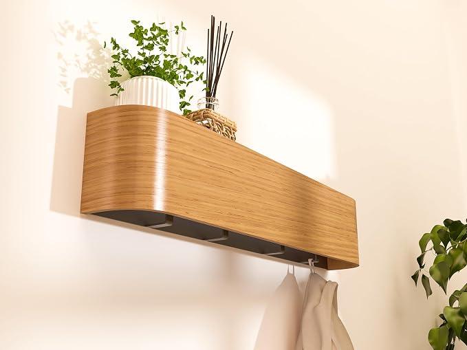 wall Coat Rack - wall Shelf with Hooks - entryway Hooks - entryway Shelf - Modern Coat Rack - Wooden Coat Rack wall Mount for Home Decor - Wooden Mount for Home Decor - Coat Hanger Wall Mount