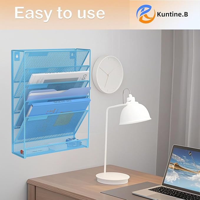 Kuntine.B Wall File Organizer Office Hanging Magazine Holder Wall File Organizer for Office Home