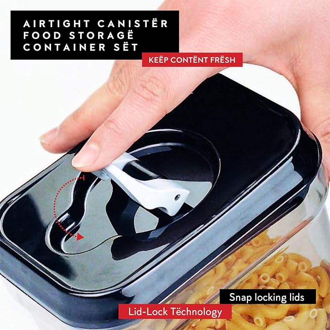 DWËLLZA KITCHEN Set of 6 Mini Airtight Food Storage Containers with Lids - Clear Plastic Small Pantry Containers for Spices, Candy, Nuts, Coffee or Tea, BPA-Free, Keeps Food Fresh & Dry
