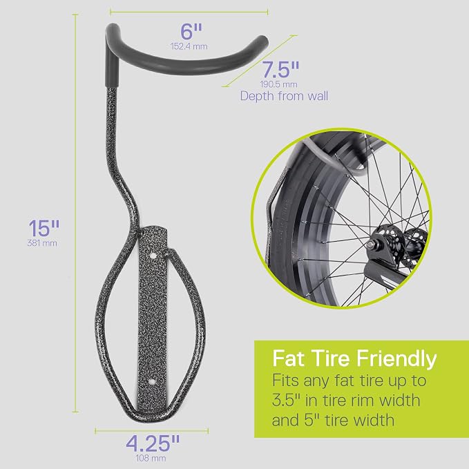 Delta Leonardo Bike Rack Wall Mount Cycle – Elegant Vertical Hanger Hook Design Provides Easy Bicycle Storage Access – Hassle-Free Installation – Vertical Mount Holds Up to 40 lbs