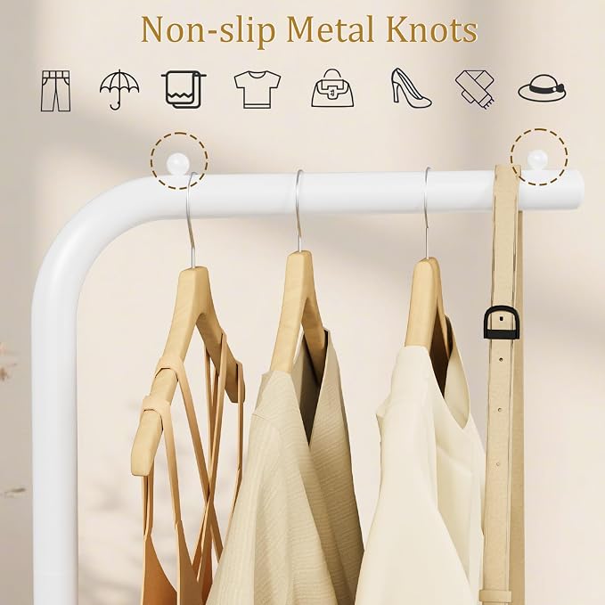 Coat Rack Freestanding with Rock Base,Clothes Stand,70.8In,White | Metal Clothing Rack with Rock Base,Coat Tree,Standing Hanger for Coat,Hat,Scarve,Garment Stand for Bedroom,Hallway,Entrance