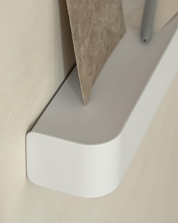 Kazai. Key Holder for Wall 'Tone' | Minimalist Key Hooks Design from Berlin | Modern Key Hanger with Metal Shelf | Key Hook Wall Mounted as Hallway Furniture | White