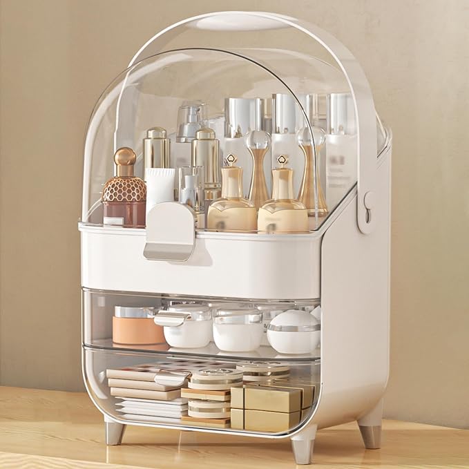 Anylady Makeup Organizer Countertop, Skincare Holder Bathroom Counter Organizer, Storage Box Cosmetic Display Cases, Teen Girl Gifts Make up Organizers for Vanity, Dresser