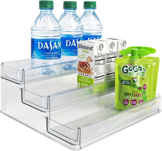 Dial Industries 3 Tier Expandable Kitchen Cabinet Shelf Organizer, Clear