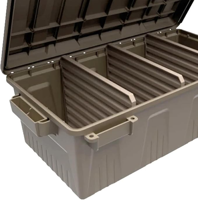 MTM ACDC30 Divided Ammo Crate Utility Box, Outdoor Gear & Tool Storage, Water- Resistant, Stackable, Snap Latch, 21"x11.2"x7.5", USA Made, Dark Earth