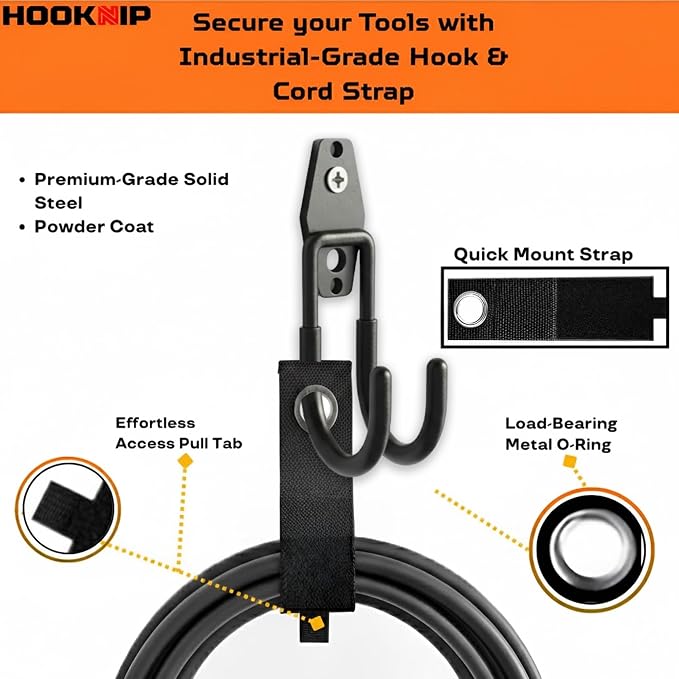 16 Pack Heavy Duty Garage Hooks, Wall Mounted Tool Hangers | PVC-coated hooks for bikes, ladders, garden tools and storage, anti-rust garage wall organizer.
