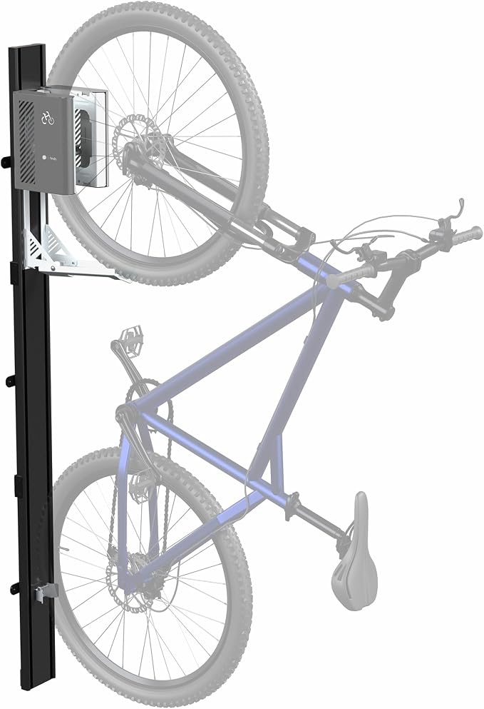 Vertical Wall-Mounted Bike Rack with Mechanical Lift, Easy Bicycle Storage, Black, LF-EBR1