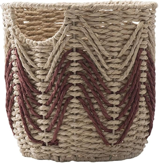 Woven Storage Baskets, Handwoven Straw Weaving Plant Basket Large Laundry Organizer Flower Planter Basket For Flower Pots Storage Containers For Home Bedroom Living Room