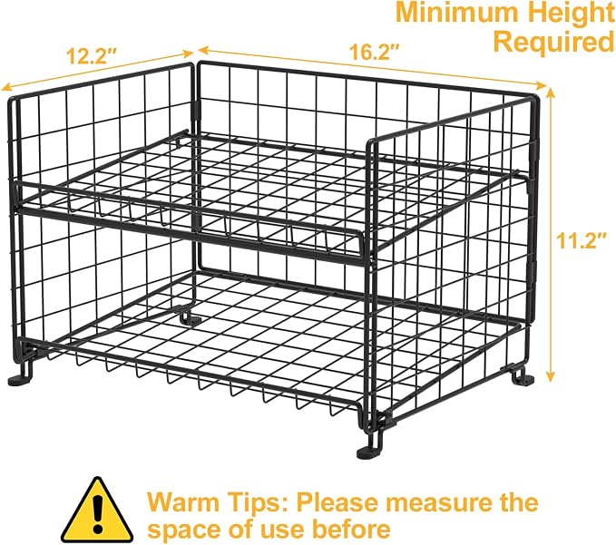 JKsmart 3-Pack Stackable Rack Organizer, Can Rack Storage for Kitchen Pantry Cabinet Holds Up to 64 Cans, 2-Tier Can Holders for Food, Multifunctional Dispenser for Snacks Soda