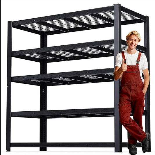 Heavy Duty Garage Shelving,5-Tier Storage Shelves(84" Hx24 Dx55 W),3050LBS Capacity Industrial Shelving Units and Storage,Adjustable Shelving Unit for Garage,Warehouse,Basement