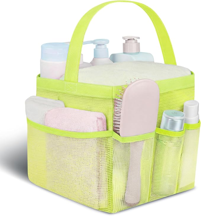 Mesh Shower Caddy Portable - 9 Pockets for College Dorm Room Essential | Large Capacity Mesh Shower Caddy with 9 Pockets, Portable Hanging Toiletry Bag for College Dorm, Gym, Camping and Beach