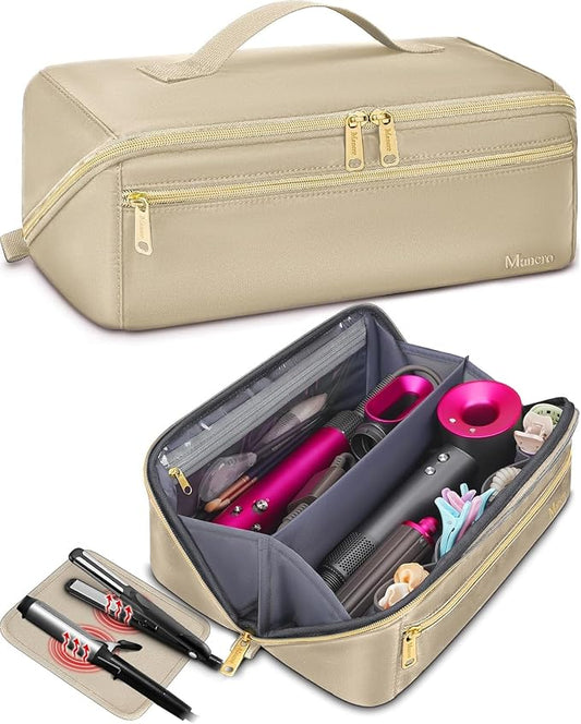 Mancro Hair Tools Travel Bag Compatible with Shark Flexstyle | Wide-open Hot Hair Tool Organizer with Separate Heat Resistant Mat, Hair Accessories Organizer for Straightener, Curling Iron