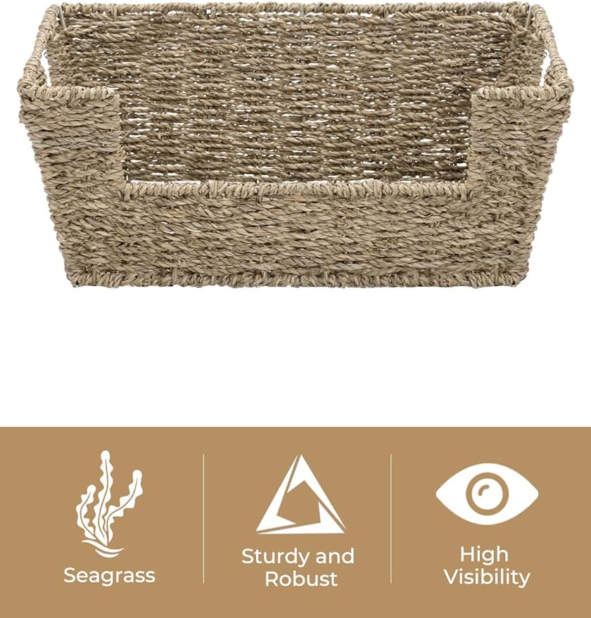 Storageworks Pantry Baskets For Organizing, Storage Baskets, Seagrass
