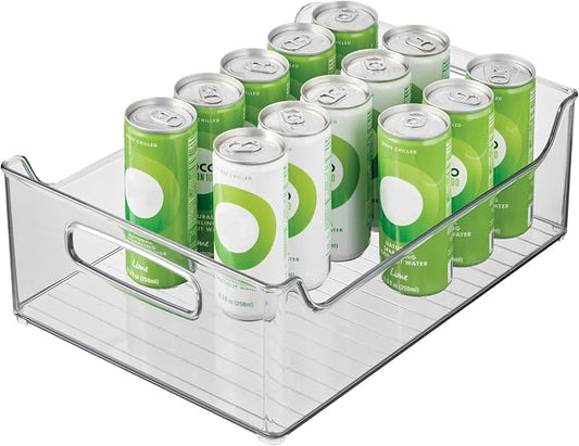iDesign Stackable Storage Bin with Handles, Clear | For Pantry or Fridge, Made in USA