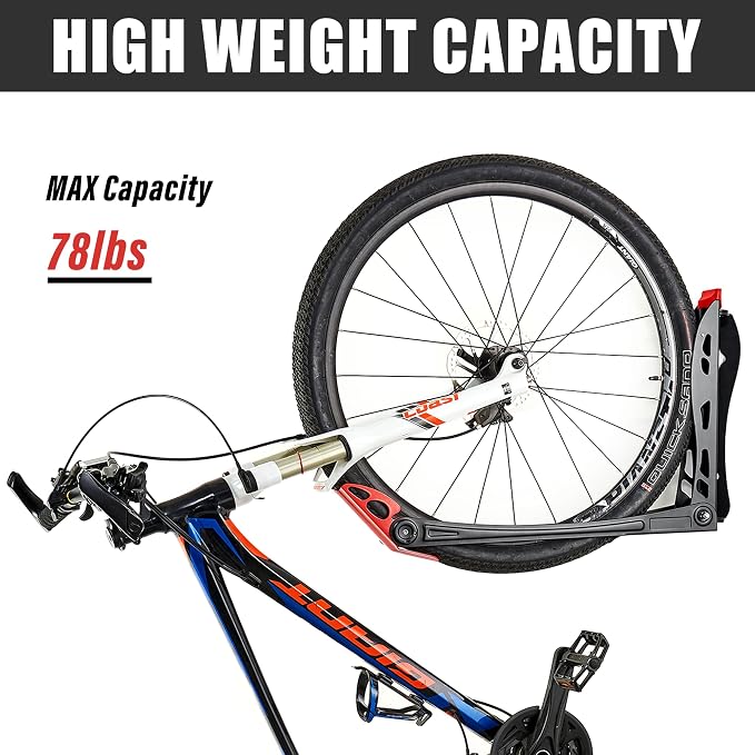 Wallmaster BIKEPAL Swivel Bike Rack, Wall Mounted Vertical Bike Storage Hanger, Space Saving for Home and Garage, 4 Pack