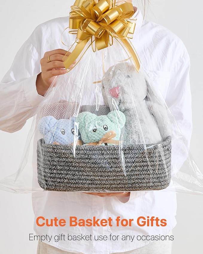 KALLAX Small Woven Storage Basket for Organizing, 12 x 8 x 4.5 inch, 3 Pack | Shelf baskets for closet organization, toy storage and home decor, Perfect as empty gift baskets for holidays, Mixed Black