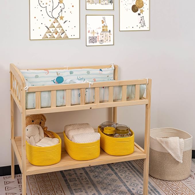 CubesLand Cube Shelf Closet Storage Baskets Bins Set 2 | Woven Basket for Organizing/Storage,Long-lasting &Skin-friendly Toy Storage Basket Bin,Stylish Room Decor Basket,Yellow