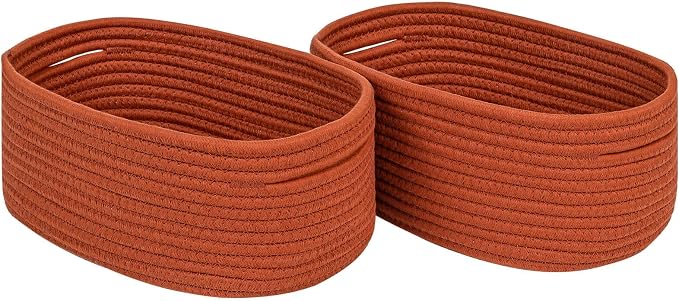 CubesLand Toys Closet Storage Organizer Baskets Bins | Woven Basket for Organizing,Decor Basket for Living Room,Bedroom,Perfect for Pet Toy&Food Storage,2pack Brick Red