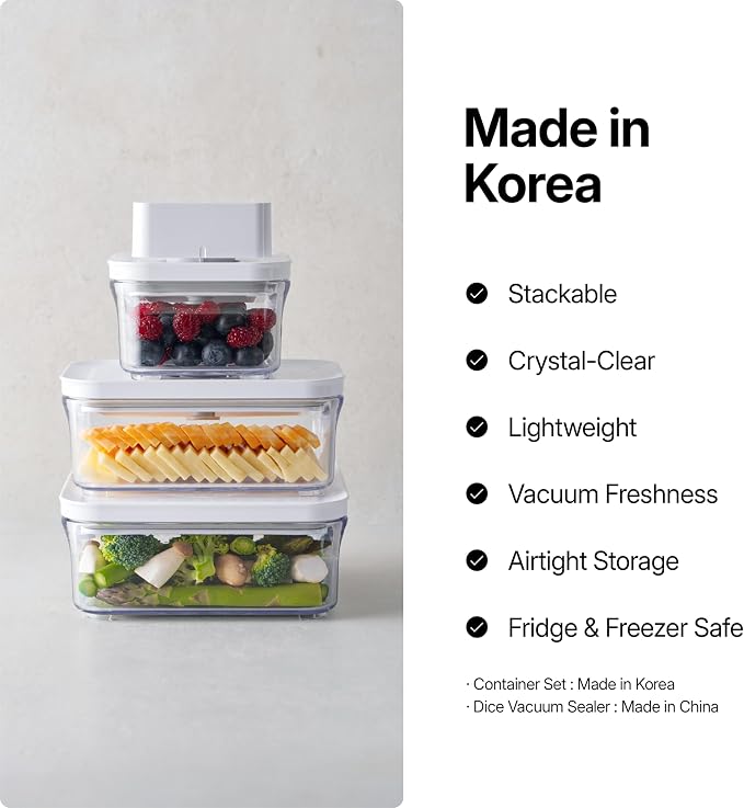 VAKUEN Premium Airtight Food Storage Containers, 4L(4.10qt) Smart One-Click Seal Lid, Patented Double Silicone Lining, 100% Leak Proof, BPA-FREE (Large Container 4.0)