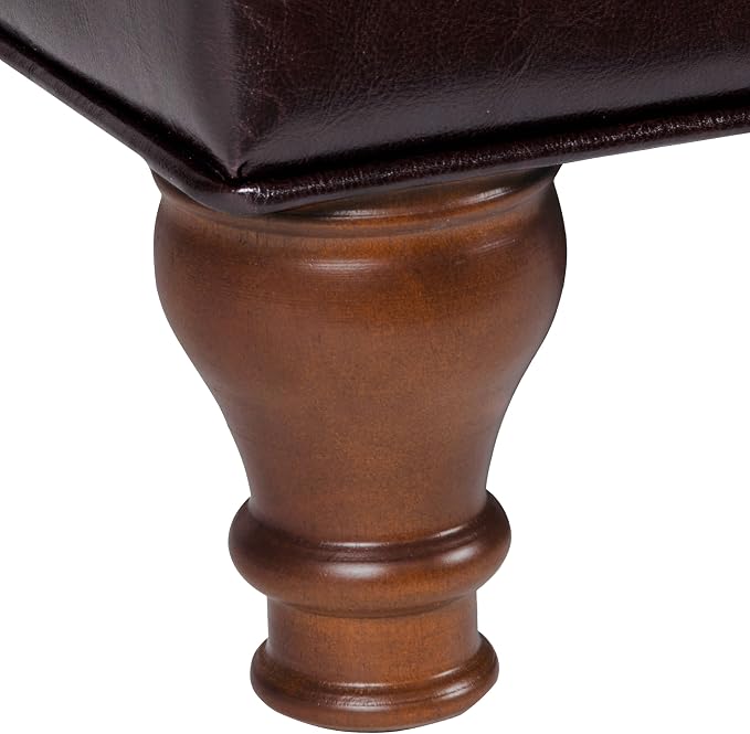 HomePop Deluxe Tufted Storage Bench with Hinged Lid, Espresso