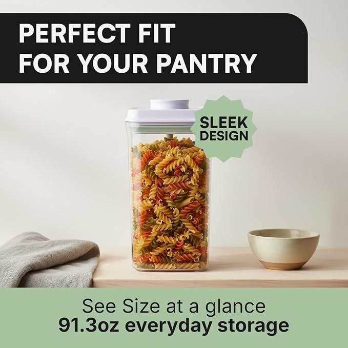Bop Top Airtight Food Storage Containers with Lid Multi Pack | Kitchen Canister Sets | Air Tight Pantry Container | Pop Top Dry Food Storage Containers for Snacks, Sugar, Flour, Baking, Cereal, Pasta