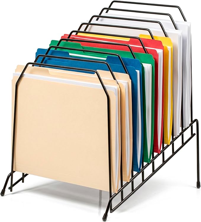 Officemate Large Incline 8 Compartment Wire Caddy, Black, 8.5 x 10.375 x 12.625 Inches