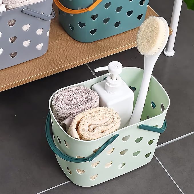 Portable Shower Caddy with handle Plastic Shower Basket Organizer, Green | Bathroom Caddy Storage Tote Cleaning Supply Caddy for College Dorm, Kitchen, Pantry, Garage