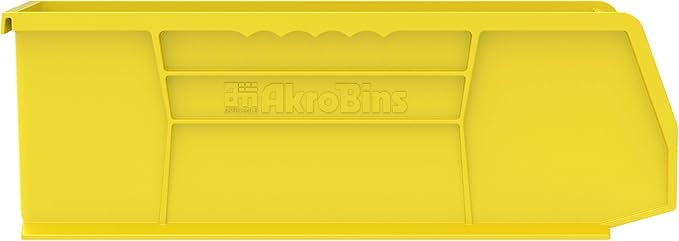 Akro-Mils 30234 AkroBins Plastic Storage Bins, 15"x5"x5", Yellow, 12-Pack