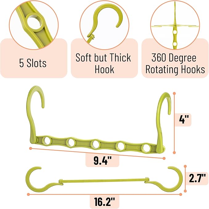 Mr. Pen- Space Saving Hangers, 8 pcs, 360° Rotating Hooks | Magic Cascading Hanger Organizer with 5 Enclosed Slots, Closet Organizers and Storage for Clothes